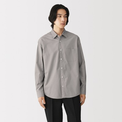 [26AW] MUJI Áo Sơ Mi Nam Vải Broadcloth Tay Dài