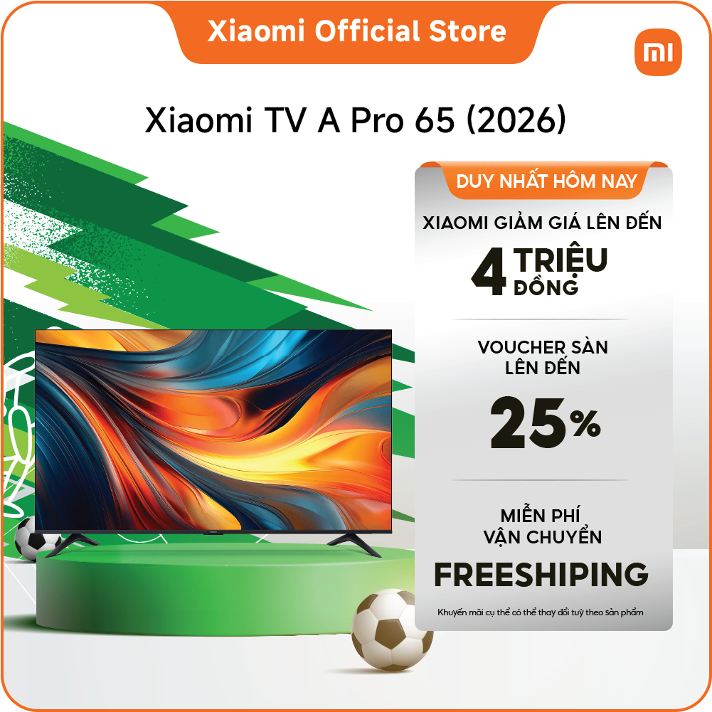 Xiaomi TV A Pro 65'' 2026 | Màn hình QLED 4K độ sáng cao với công nghệ làm mượt chuyển động