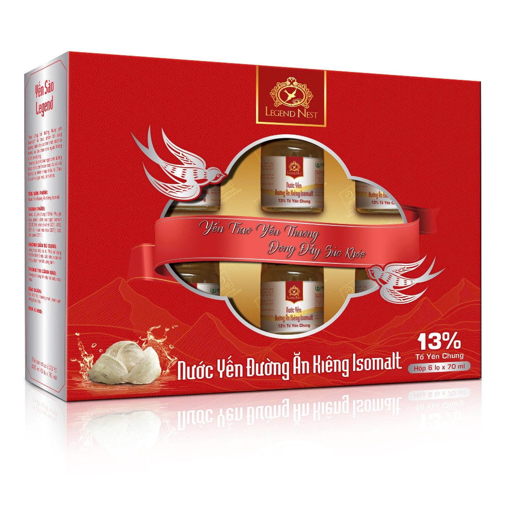 Nước yến Isomalt Legend 13% hộp 6 lọ/70ml