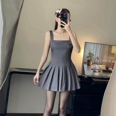 Đầm thiết kế cổ vuông dáng ngắn phối tùng xếp ly thời trang trẻ trung Callene (L3003)