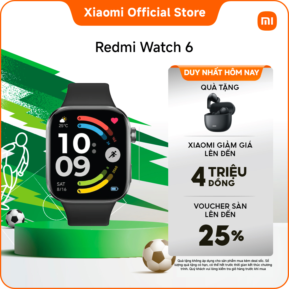 Đồng hồ thông minh Redmi Watch 6 | Màn AMOLED 2.07" | Đàm thoại qua bluetooth | Pin lớn 550 mA | BigBuy360 - bigbuy360.vn