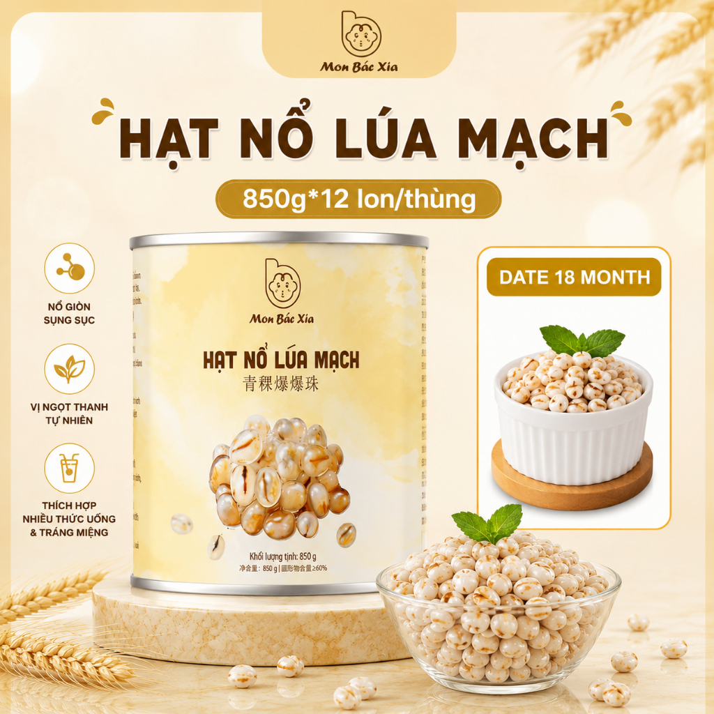 [CẬN DATE] Hạt Nổ Lúa Mạch - Topping trà sữa thạch nổ củ năng (HSD 20/08/2026)