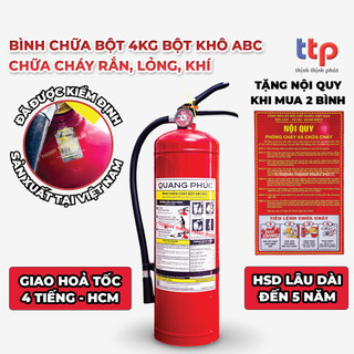 (Hoả tốc - HCM) Bình Chữa Cháy Bột 4kg Quang Phúc Có Tem Kiểm Định
