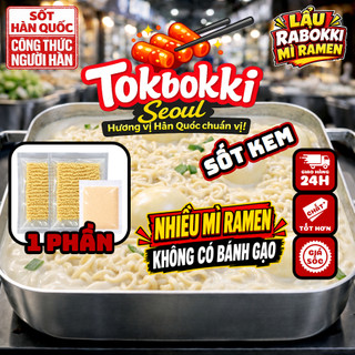 Lẩu Tokbokki Mì Ramen Sốt Kem, Chuẩn vị Hàn Quốc, Chỉ 5 phút là có ngay