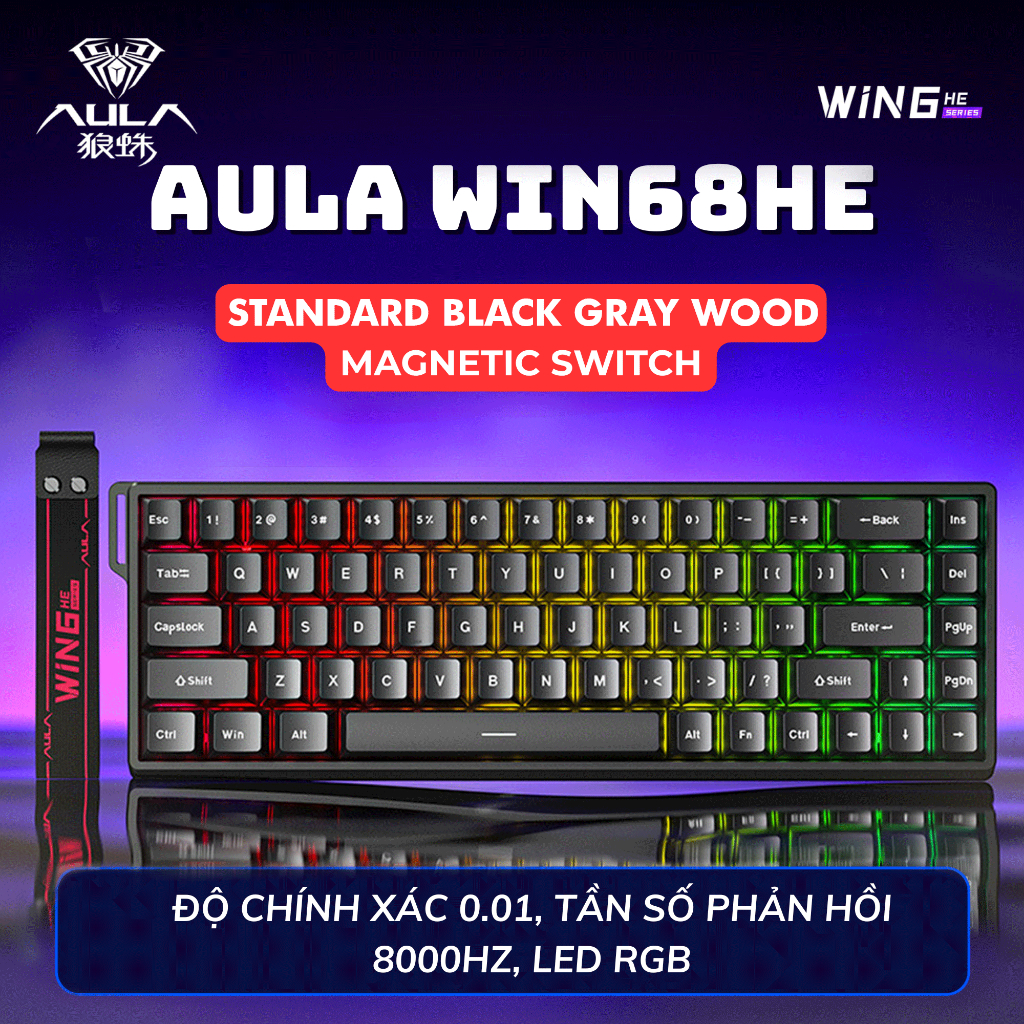 Bàn Phím Cơ Gaming HE AULA WIN60 WIN68 Rapid Trigger 8k Polling Rate