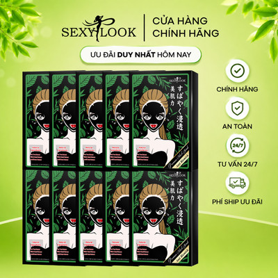 Combo 10 Hộp Mặt Nạ Đen Tràm Trà SEXYLOOK Giảm Dầu & Mụn ( 10 hộp x 5 Miếng)