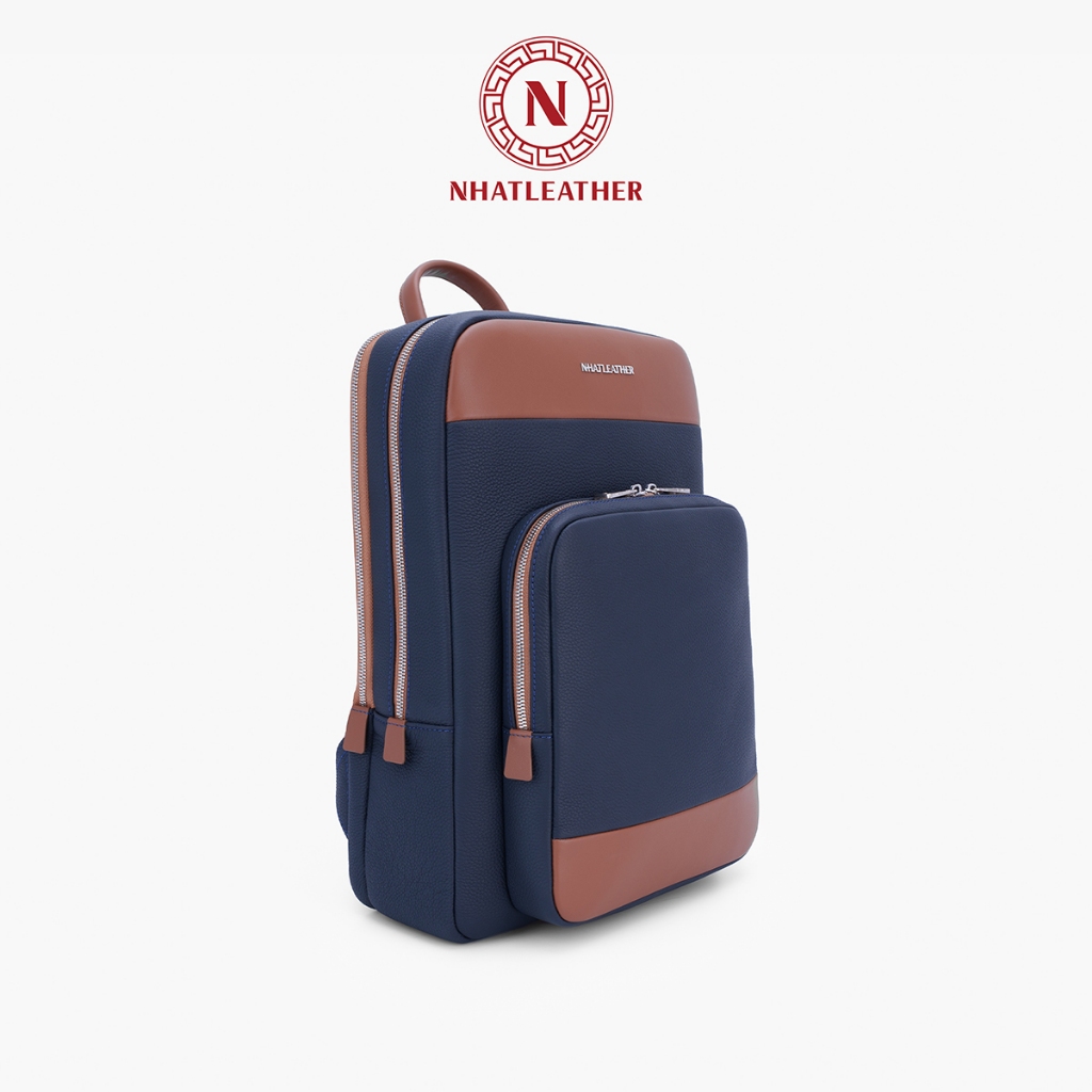Balo da công sở NHATLEATHER - Balo da bò Togo form cứng - NCB-013
