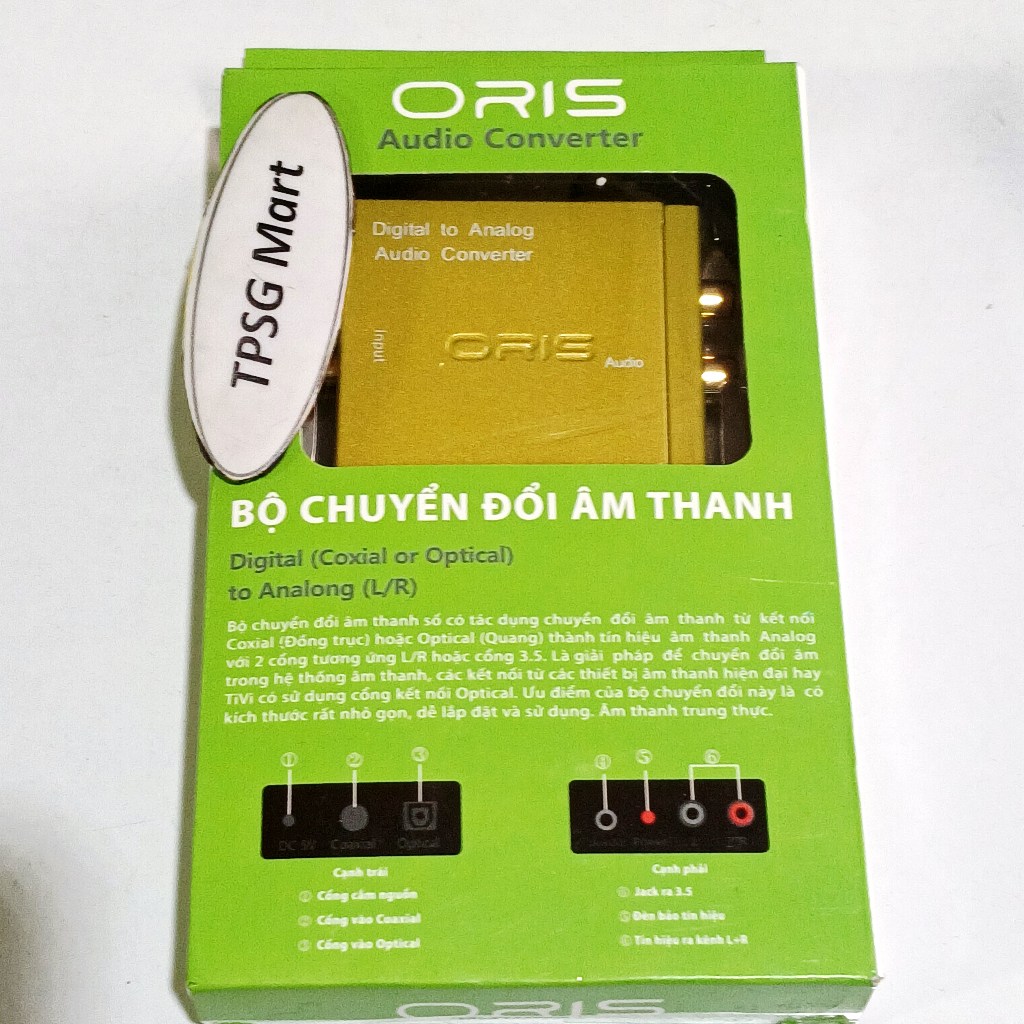 Bộ chuyên âm thanh quang Optical / Bộ quang Optical to AV LR, Coaxial to AV,  Toslink to AV, 3.5 ly