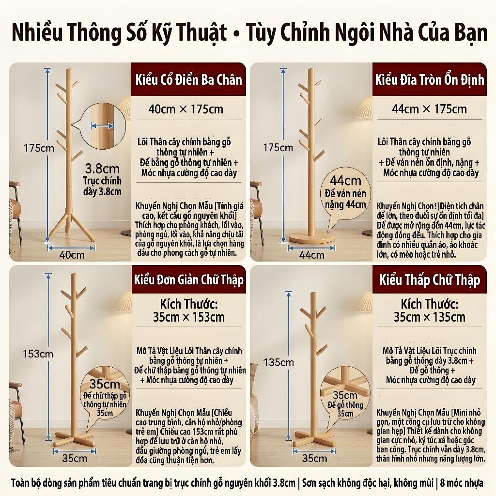 MY Cây treo quần áo 100% gỗ tự nhiên 8 9 và 10 nhánh Giá Treo Quần Áo Đứng Các Loại Chất Lượng Cao | BigBuy360 - bigbuy360.vn