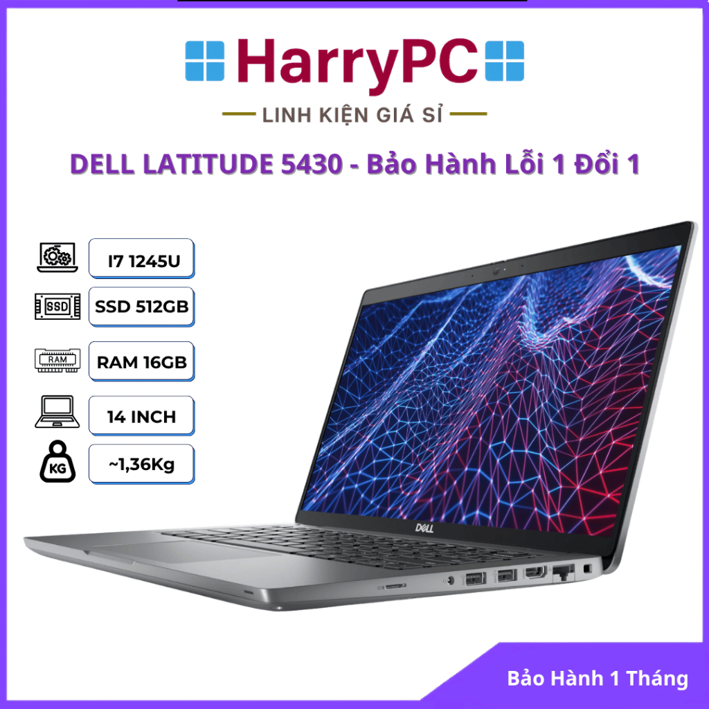 Laptop Dell Latitude 5430 | Intel Core i5 / i7 | RAM 8GB/16GB/32GB | SSD 256GB/512GB | 14 Inch FHD