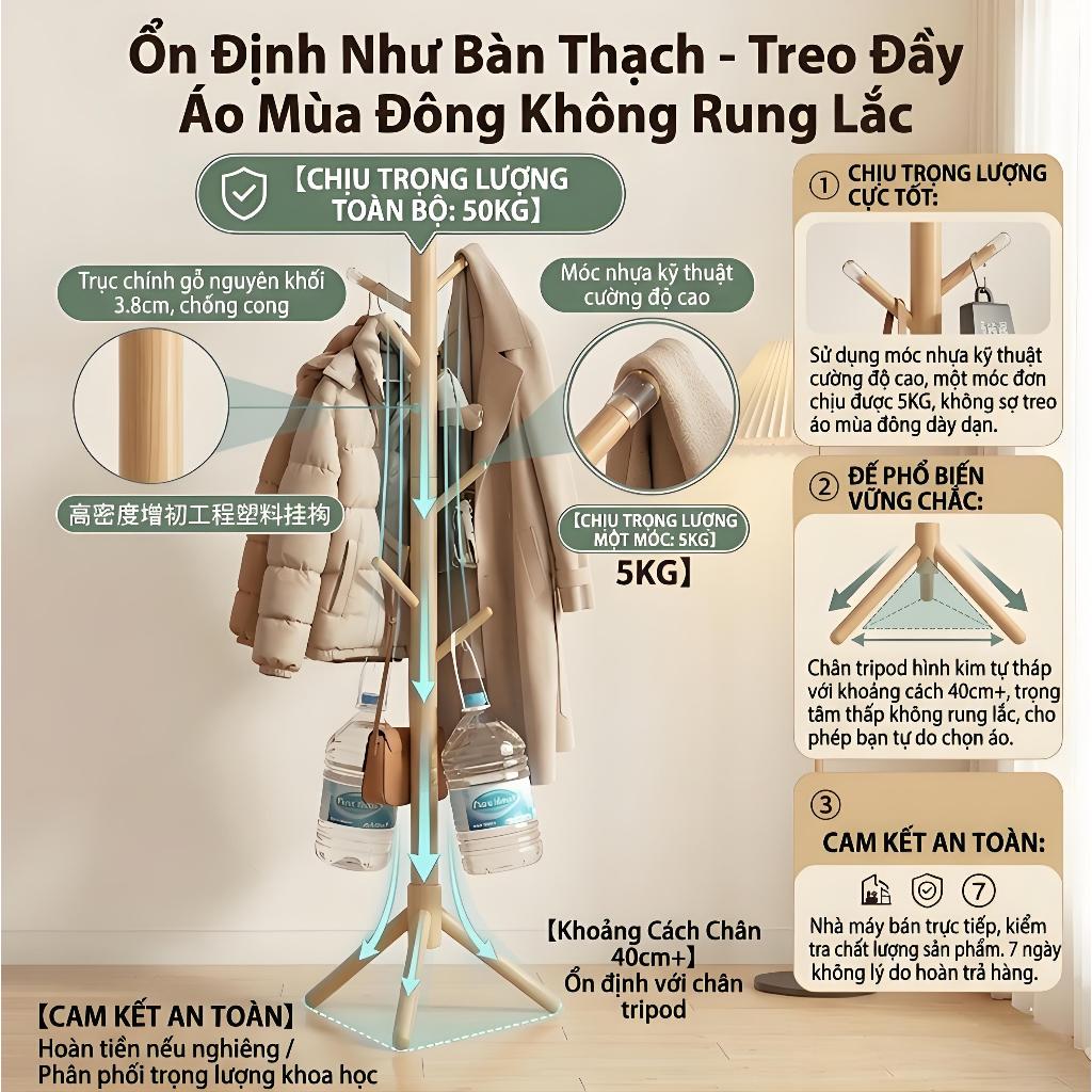 MY Cây treo quần áo 100% gỗ tự nhiên 8 9 và 10 nhánh Giá Treo Quần Áo Đứng Các Loại Chất Lượng Cao | BigBuy360 - bigbuy360.vn