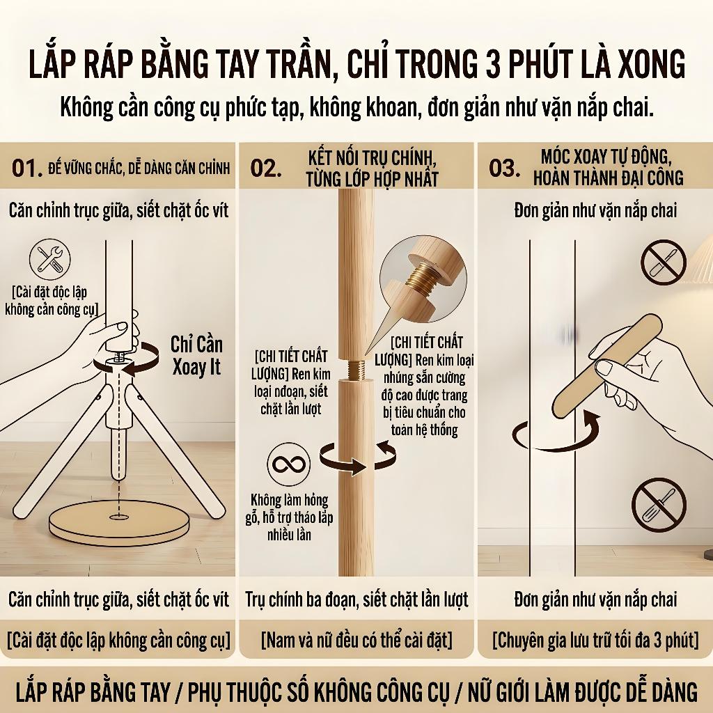 MY Móc treo quần áo Khả năng chịu tải cao gỗ thân thiện với môi trường nhiều kiểu dáng để lựa chọn | BigBuy360 - bigbuy360.vn