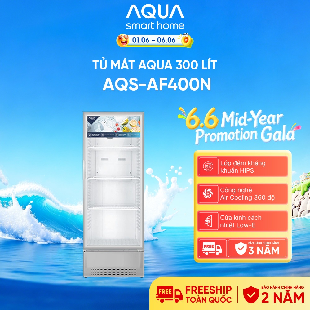 Tủ mát Aqua 280Lít AQS-AF400N - Hàng chính hãng