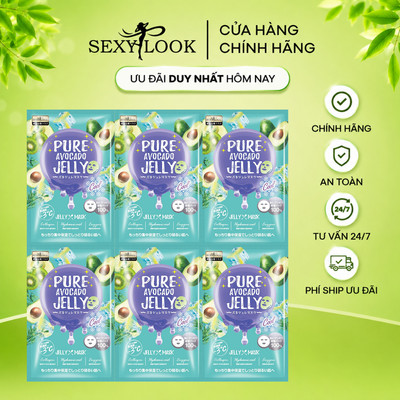 Combo 6 Miếng Lẻ Mặt Nạ Thạch Jelly Bơ Giảm Mụn Và Làm Dịu Da (6 miếng lẻ x 38ml)