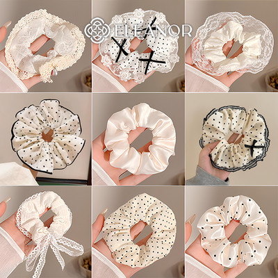Dây buộc tóc nữ scrunchies Eleanor Accessories phối chấm bi nhiều màu phụ kiện tóc cột tóc 12037