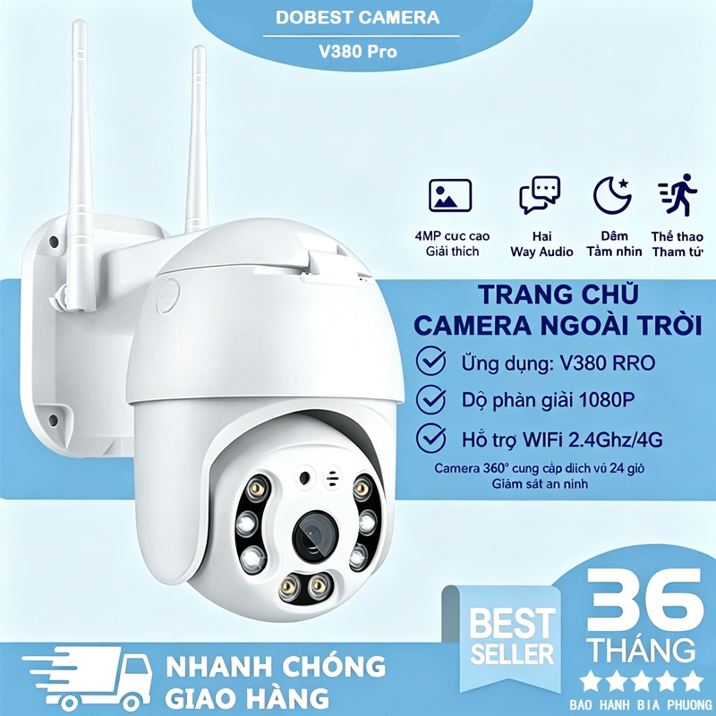 V380 Pro Camera ngoài trời An Ninh CCTV V380 Pro 360 Độ 1080P FHD WiFi IP-IP66 IR Chống Nước Máy ảnh