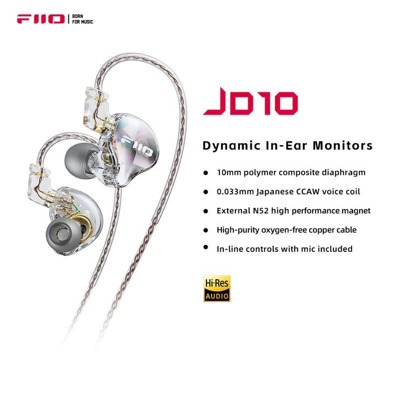 Tai nghe nhét tai có dây FiiO JD10 Type-C & 3.5mm Có MIC Âm Thanh Hi Fi Chứng Nhận Hi-Res Chính Hãng