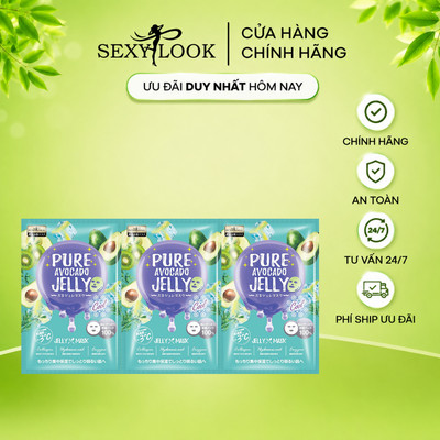 Combo 3 Miếng Lẻ Mặt Nạ Thạch Jelly Bơ Giảm Mụn Và Làm Dịu Da (3 miếng lẻ x 38ml)