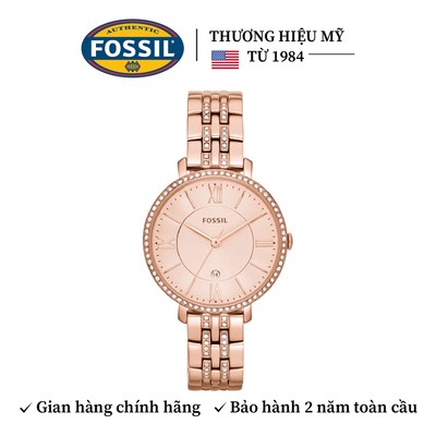 Đồng hồ nữ Fossil Jacqueline dây kim loại, mặt 36 MM, màu vàng hồng, ES3546