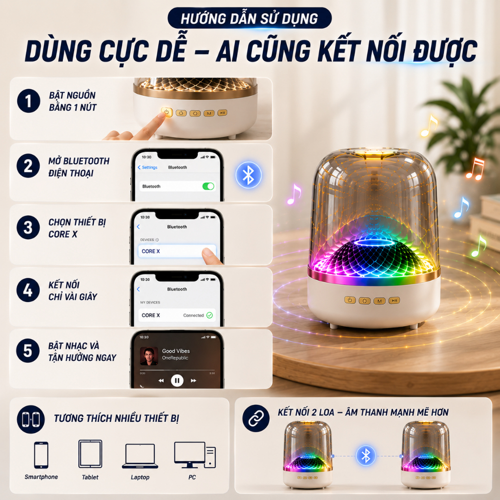 Loa Bluetooth-Loa vi tính, Loa nghe nhạc CoreX Super Bass âm thanh vòm - Chất lượng nhập khẩu -BH12T | BigBuy360 - bigbuy360.vn