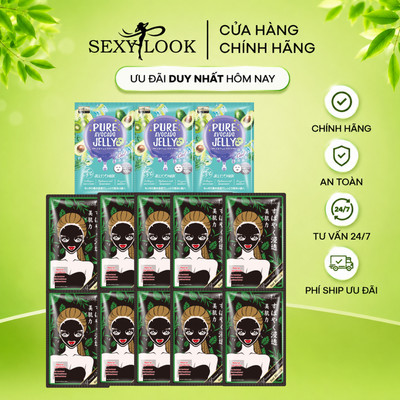 Combo 13 Miếng Mặt Nạ SEXYLOOK Giành Cho Da Mụn (10M Mặt Nạ Tràm Trà + 3M Mặt Nạ Thạch Jelly Bơ )