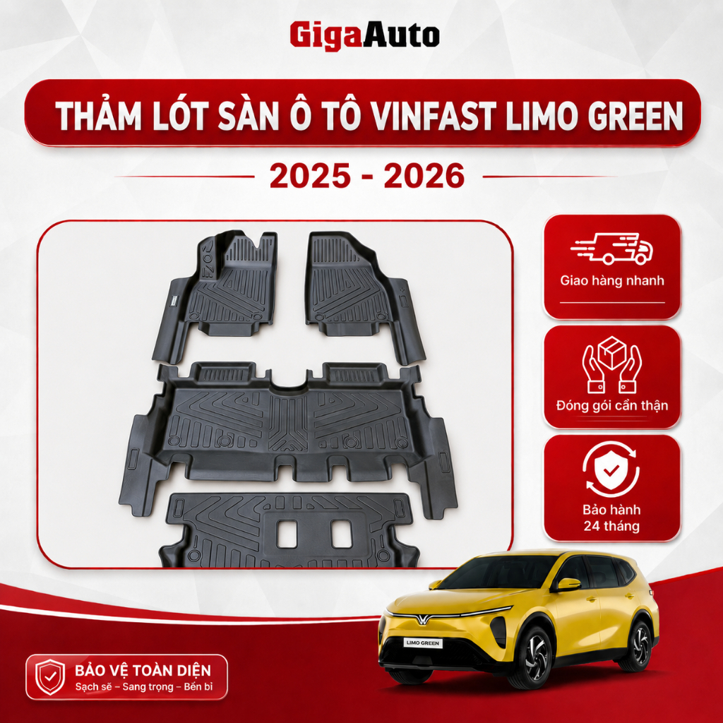 [ LOẠI CAO CẤP ] Thảm Lót Sàn Ô Tô TPE VINFAST LIMO GREEN 2025 - 2026 TRÀN VIỀN, CHÍNH HÃNG FUMO