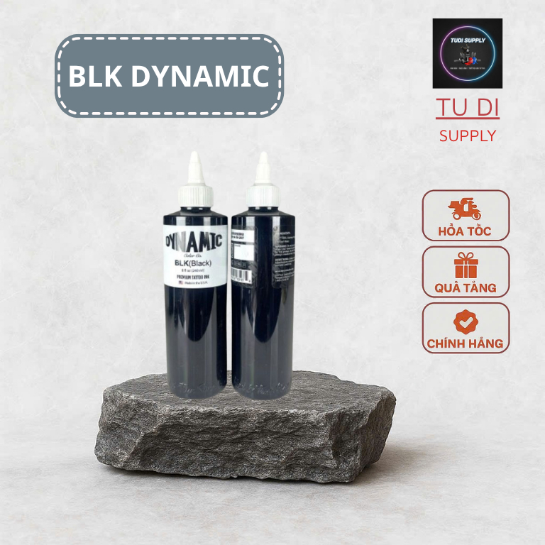 Mực xăm tattoo BLK Dynamic - Mực xăm đen BLK chính hãng - chuyên đánh bóng mịn - Mực BLK