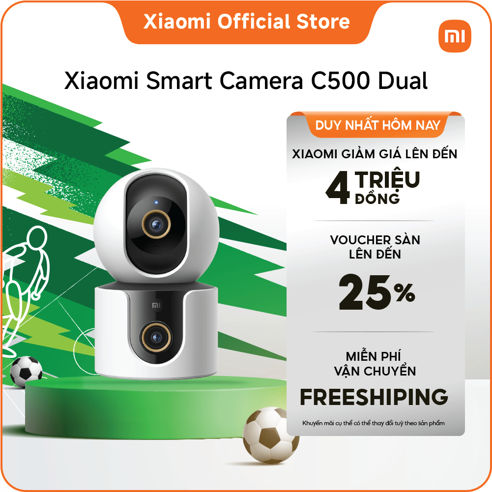 Xiaomi Smart Camera C500 Dual Camera kép liên kết với AI, phát hiện thông minh và chất lượng hình ản