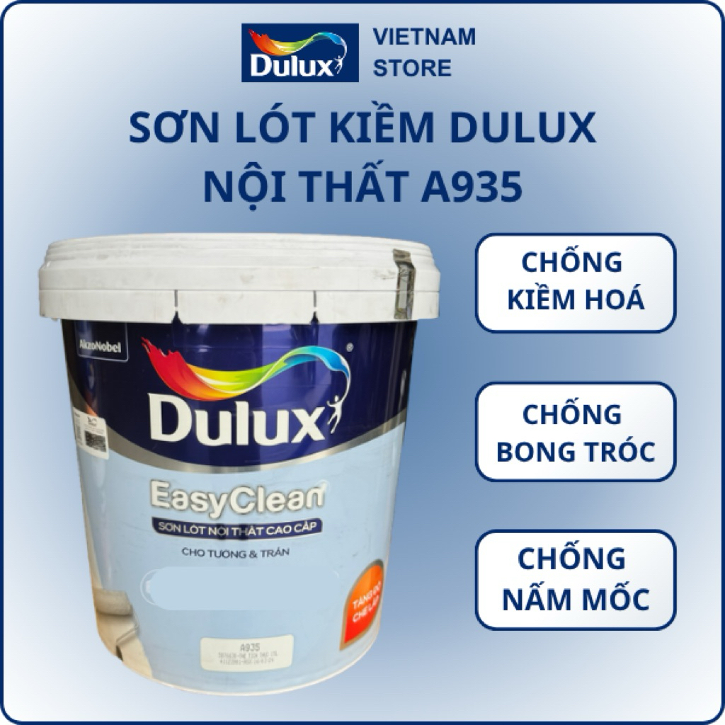 (5L-15L) A935 Sơn lót kiềm Dulux nội thất, sơn lót Dulux trong nhà, chống ẩm mốc, bong rộp