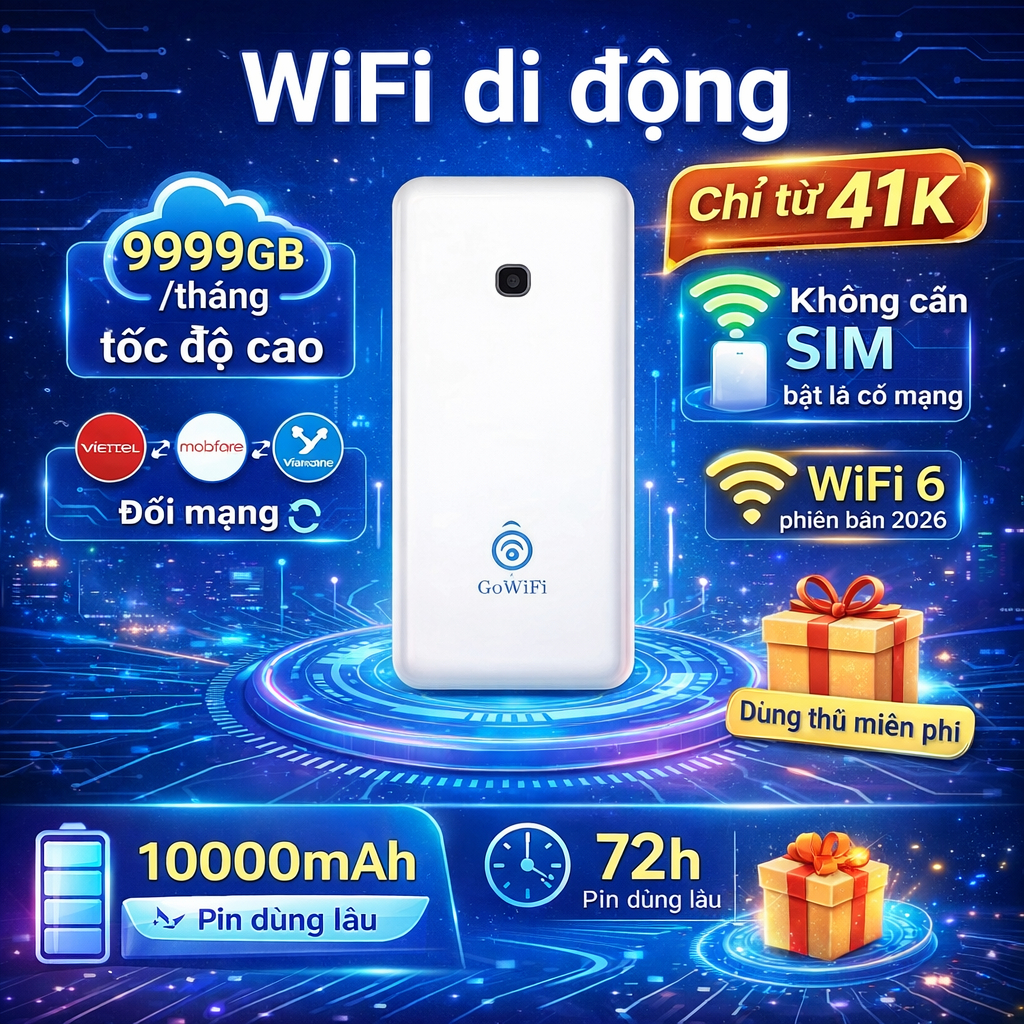 Máy phát WiFi 4G di động, không cần thẻ SIM, 3 mạng để chuyển đổi tự do, 10000mAh 4G WiFi 6