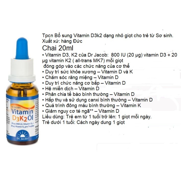Hàng Đức, Dầu Dr. Jacob's D3k2 Oil
