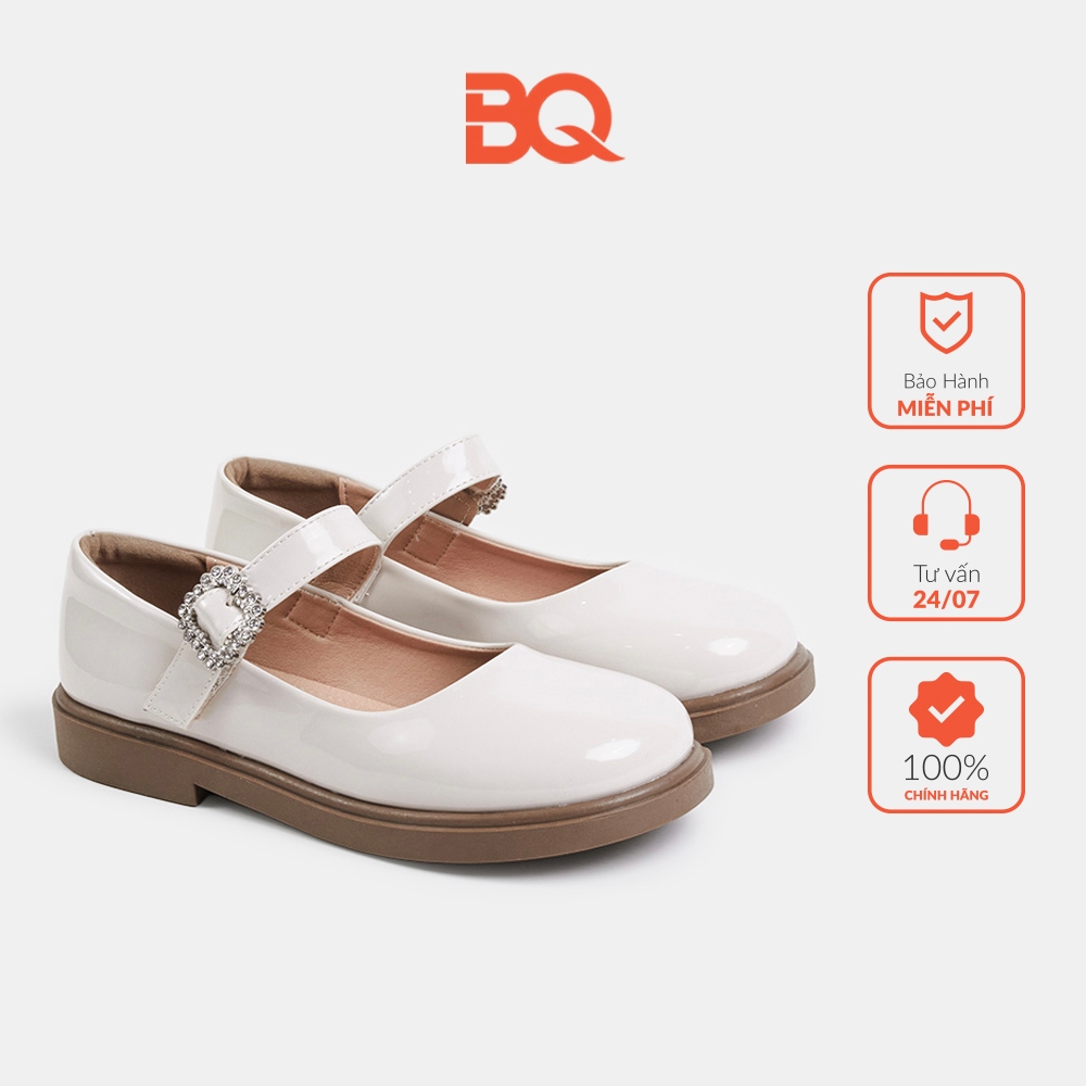 Giày búp bê nữ đế bằng da bóng xinh xắn BQ GC A5611