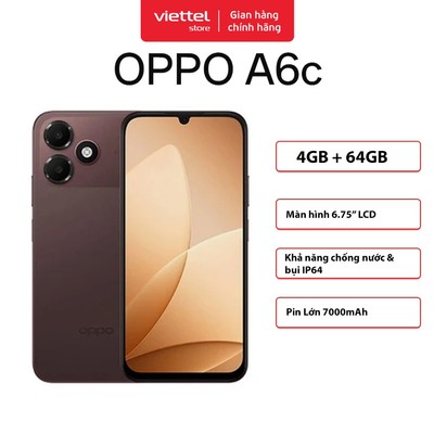 Điện thoại OPPO A6c 4GB + 64GB Chính hãng | Màn hình 6.75" 120Hz | Pin Siêu Lớn 7000 mAh