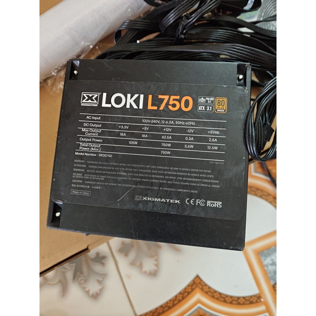 Nguồn Xigmatek Loki L750w 80 Plus Bronze - Model DFQ750 - 750W - ATX 3.1 -PCIE 5.1- Chất Lượng Cao