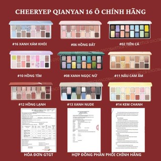 [SVIP] Bảng Phấn Mắt Cheeryep QIANYAN Natural Color Starring 16 Ô Đa Dạng Tone Nhũ Lì Bám Phấn 16g