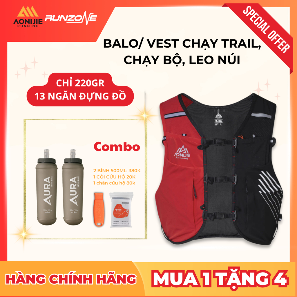 Balo Thể Thao AONIJIE C9116 10L Khô Nhanh Thoáng Khí Có Ngăn Bình Nước-RunZone