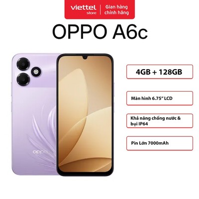 Điện thoại OPPO A6c 4GB + 128GB Chính hãng | Màn hình 6.75" 120Hz | Pin Siêu Lớn 7000 mAh