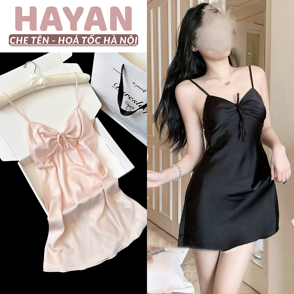 Váy ngủ 2s sexy dây buộc nơ dáng xuông quyến rũ HT203