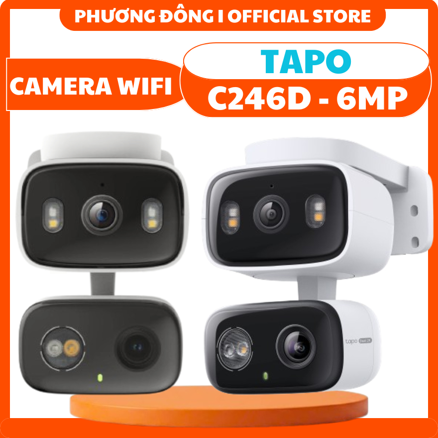 CAMERA WIFI NGOÀI TRỜI TAPO C246D 6MP HAI ỐNG KÍNH HAI KHUNG KÍNH - MÀU ĐÊM, ĐÀM THOẠI, QUAN SÁT GỐC
