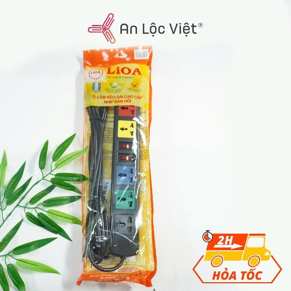 Ổ cắm điện 6 ổ 3 chấu Lioa 6D52N