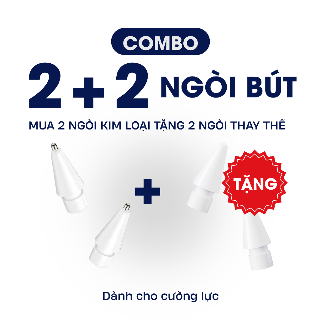 Combo 2+2 ngòi bút thay thế cho bút cảm ứng CWT Pencil_Combo mua 2 ngòi kim loại tặng 2 ngòi thay th