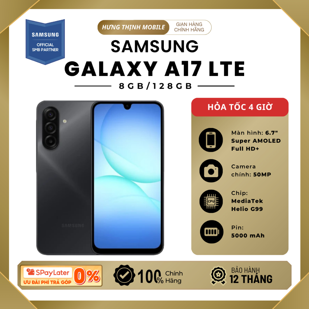 Điện thoại Samsung A17 LTE 8GB/128GB Chính Hãng Samsung Việt Nam