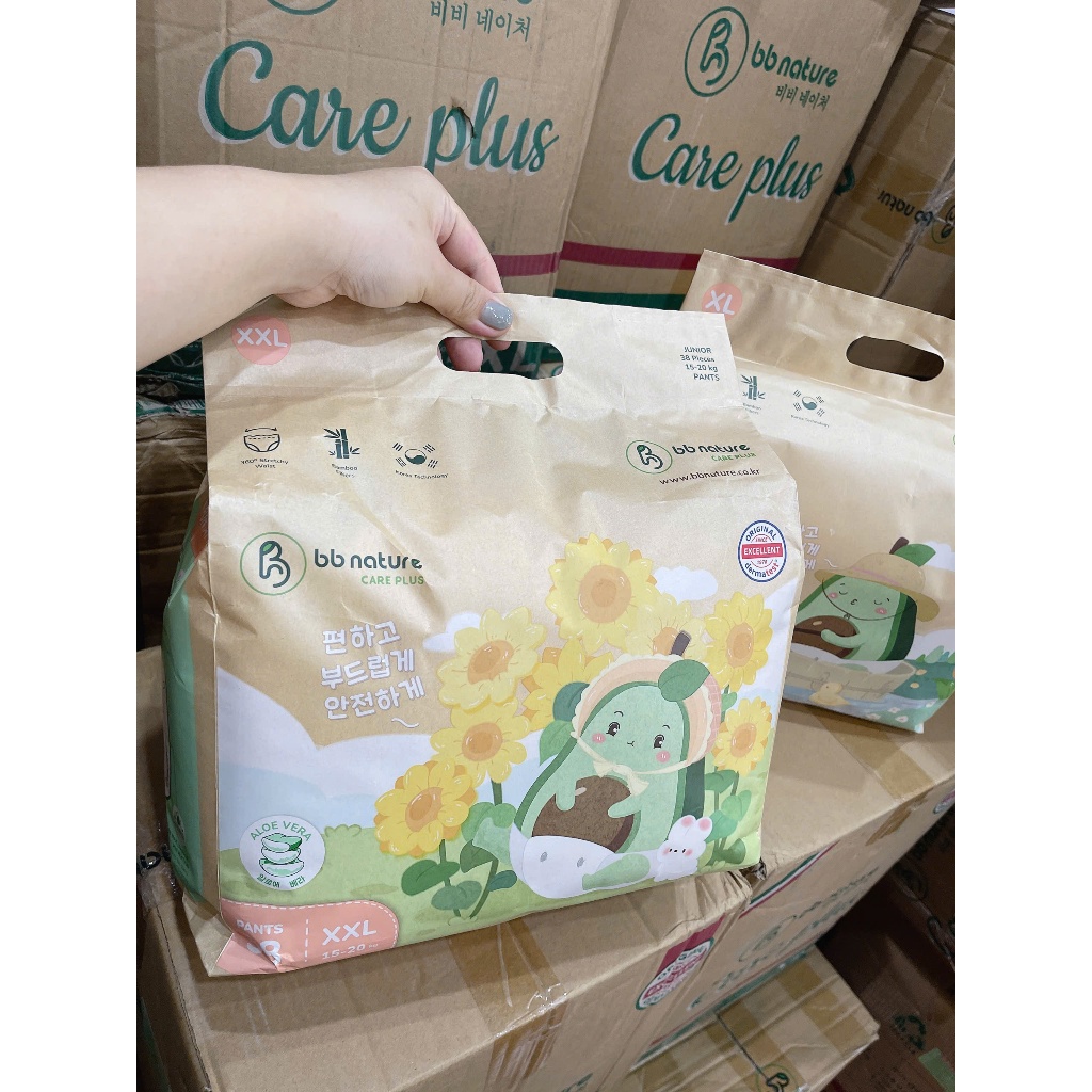 Tã/Bỉm BB Nature cho bé sz M/L/XL/2XL/3XL/4XL, mềm mại và thấm hút tốt