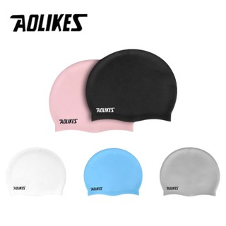 Mũ Bơi, Nón Bơi Người Lớn Silicone Chống Thấm Nước, Siêu Co Giãn, Bảo Vệ Tai Và Tóc AOLIKES