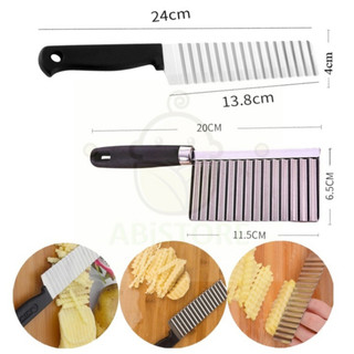 Dao Cắt Lát Sóng Răng Cưa Không Gỉ Cắt Rau Củ Quả An Toàn, Giúp Thực Phẩm Đẹp Mắt Hơn