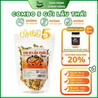 Combo 5 gói Gia vị lẩu thái Vipep 85g chua cay, có sẵn rau củ nước lẩu, nấu dùng ngay - Gia vị Vipep