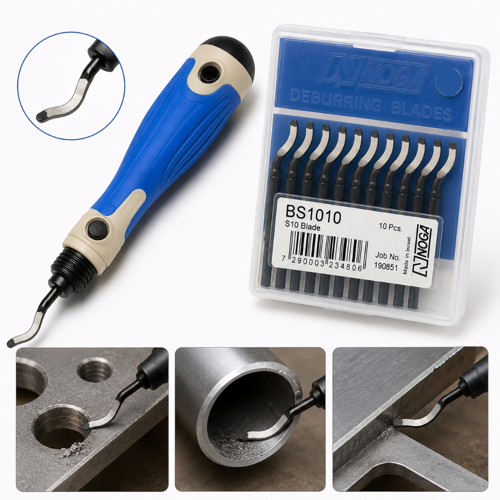 Bộ dụng cụ cạo Bavia Isarel NOGA NG8150, cán NOGA NG1000 kèm hộp 10 lưỡi dao NOGA BS1010