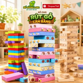 Đồ chơi Rút Gỗ LOẠI TO 48-51 Thanh BỐ KHỦNG LONG Bộ Đồ Chơi Rút Gỗ Tăng Khả Năng Sáng Tạo Và Tư Duy Cho Bé