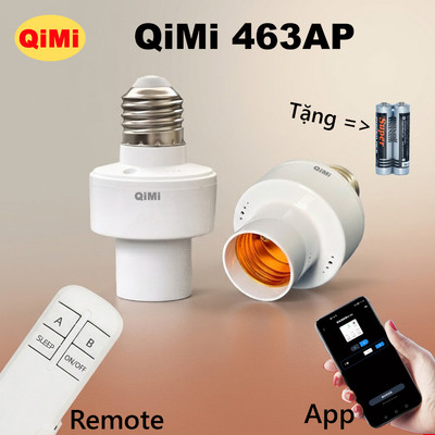 Đui Đèn Điều Khiển Qua Remote & App QiMi 463AP - Chịu Nhiệt Tốt Phạm Vi Xa Bật Tắt Linh Hoạt Nhỏ Gọn