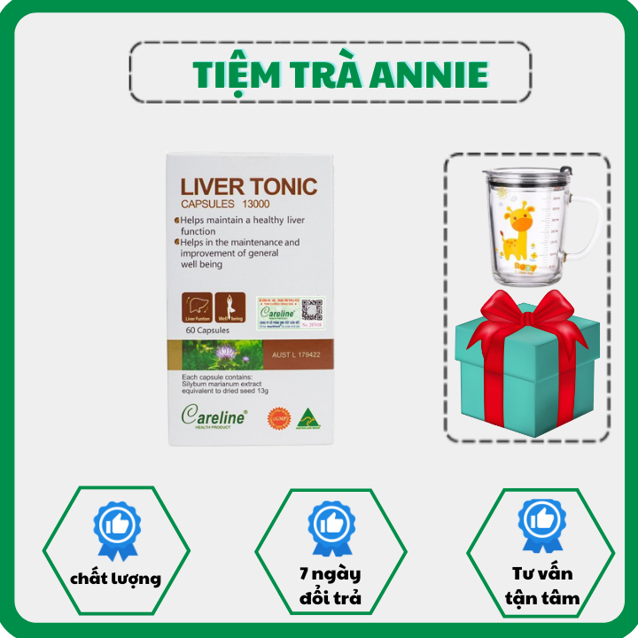 CARELINE Liver Tonic - Viên Uống Bảo Vệ Cải Thiện Chức Năng Gan - Hộp 60 Viên